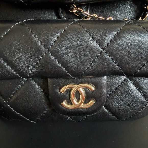 Chanel Duma Drawstring Backpack Quilted Lambskin Small Black - Picture 5 of 13